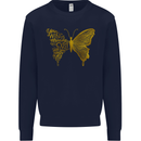 Butterfly Inspirational Quote Rhopalocera Kids Sweatshirt Jumper Navy Blue
