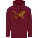 Butterfly Inspirational Quote Rhopalocera Mens 80% Cotton Hoodie Maroon