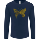 Butterfly Inspirational Quote Rhopalocera Mens Long Sleeve T-Shirt Navy Blue