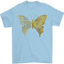Butterfly Inspirational Quote Rhopalocera Mens T-Shirt Cotton Gildan Light Blue