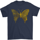 Butterfly Inspirational Quote Rhopalocera Mens T-Shirt Cotton Gildan Navy Blue