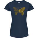 Butterfly Inspirational Quote Rhopalocera Womens Petite Cut T-Shirt Navy Blue
