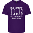 Buy More Guitars Say the Voices Funny Mens Cotton T-Shirt Tee Top Purple