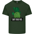 Cactus Can't Touch This Funny Gardening Mens Cotton T-Shirt Tee Top Forest Green