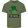 Cactus Can't Touch This Funny Gardening Mens Cotton T-Shirt Tee Top Military Green