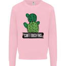 Cactus Can't Touch This Funny Gardening Mens Sweatshirt Jumper Light Pink