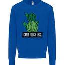 Cactus Can't Touch This Funny Gardening Mens Sweatshirt Jumper Royal Blue