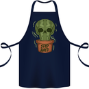 Cactus Skull Gardening Gardener Plants Cotton Apron 100% Organic Navy Blue
