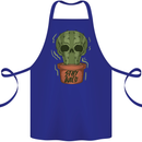 Cactus Skull Gardening Gardener Plants Cotton Apron 100% Organic Royal Blue