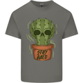 Cactus Skull Gardening Gardener Plants Mens Cotton T-Shirt Tee Top Charcoal