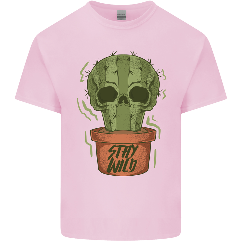 Cactus Skull Gardening Gardener Plants Mens Cotton T-Shirt Tee Top Light Pink