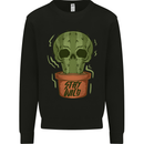 Cactus Skull Gardening Gardener Plants Mens Sweatshirt Jumper Black