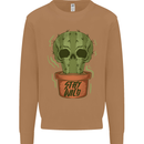 Cactus Skull Gardening Gardener Plants Mens Sweatshirt Jumper Caramel Latte