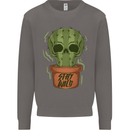 Cactus Skull Gardening Gardener Plants Mens Sweatshirt Jumper Charcoal