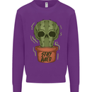 Cactus Skull Gardening Gardener Plants Mens Sweatshirt Jumper Purple