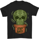 Cactus Skull Gardening Gardener Plants Mens T-Shirt Cotton Gildan Black