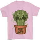 Cactus Skull Gardening Gardener Plants Mens T-Shirt Cotton Gildan Light Pink