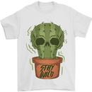 Cactus Skull Gardening Gardener Plants Mens T-Shirt Cotton Gildan White