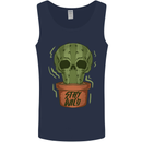 Cactus Skull Gardening Gardener Plants Mens Vest Tank Top Navy Blue
