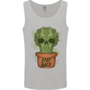 Cactus Skull Gardening Gardener Plants Mens Vest Tank Top Sports Grey
