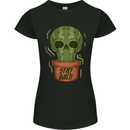 Cactus Skull Gardening Gardener Plants Womens Petite Cut T-Shirt Black