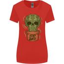 Cactus Skull Gardening Gardener Plants Womens Wider Cut T-Shirt Red