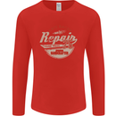 Cafe Racer Biker Motorbike Motorcycle Mens Long Sleeve T-Shirt Red