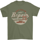 Cafe Racer Biker Motorbike Motorcycle Mens T-Shirt Cotton Gildan Military Green
