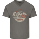 Cafe Racer Biker Motorbike Motorcycle Mens V-Neck Cotton T-Shirt Charcoal