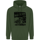 Cafe Racer Biker Motorcycle Motorbike Mens 80% Cotton Hoodie Forest Green