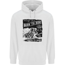 Cafe Racer Biker Motorcycle Motorbike Mens 80% Cotton Hoodie White