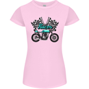 Cafe Racer Biker Motorcycle Motorbike Womens Petite Cut T-Shirt Light Pink