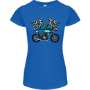 Cafe Racer Biker Motorcycle Motorbike Womens Petite Cut T-Shirt Royal Blue