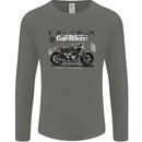 Cafe Racer Motorbike Motorcycle Biker Mens Long Sleeve T-Shirt Charcoal