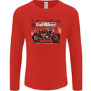Cafe Racer Motorbike Motorcycle Biker Mens Long Sleeve T-Shirt Red