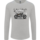 Cafe Racer Motorbike Motorcycle Biker Mens Long Sleeve T-Shirt Sports Grey