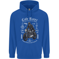 Cafe Racer Motorcycle Motorbike Biker Mens 80% Cotton Hoodie Royal Blue