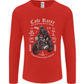 Cafe Racer Motorcycle Motorbike Biker Mens Long Sleeve T-Shirt Red