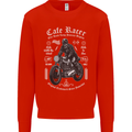 Cafe Racer Motorcycle Motorbike Biker Mens Sweatshirt Jumper Bright Red