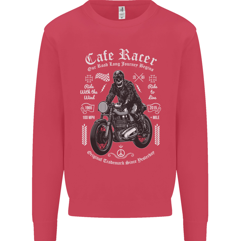 Cafe Racer Motorcycle Motorbike Biker Mens Sweatshirt Jumper Heliconia