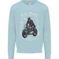 Cafe Racer Motorcycle Motorbike Biker Mens Sweatshirt Jumper Light Blue