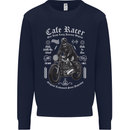 Cafe Racer Motorcycle Motorbike Biker Mens Sweatshirt Jumper Navy Blue