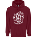 Cafe Racer Old Racing Biker Motorcycle Childrens Kids Hoodie Maroon