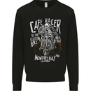 Cafe Racer Skull Motorcycle Biker Motorbike Mens Sweatshirt Jumper Black