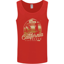 California Beach Surfing Surf Surfer Mens Vest Tank Top Red