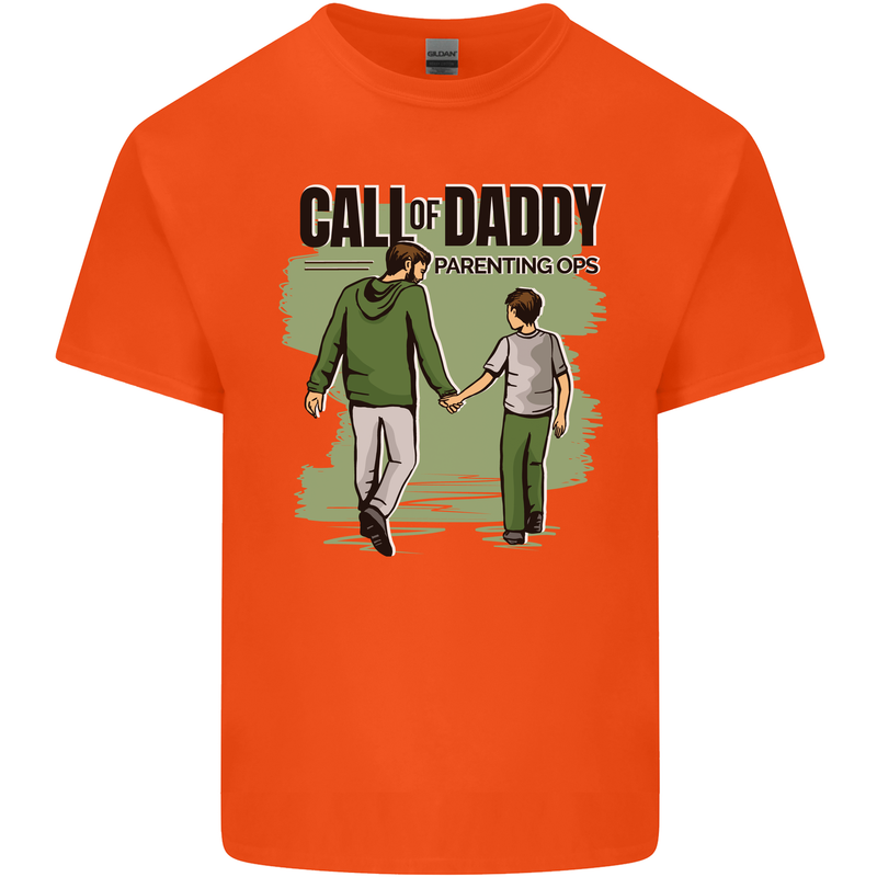 Call of Daddy Funny Parody Father's Day Dad Mens Cotton T-Shirt Tee Top Orange