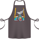 Camera With a Bird Photographer Photography Cotton Apron 100% Organic Dark Grey
