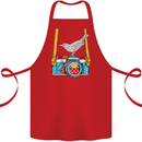 Camera With a Bird Photographer Photography Cotton Apron 100% Organic Red