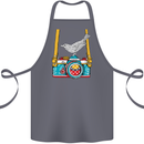 Camera With a Bird Photographer Photography Cotton Apron 100% Organic Steel