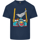 Camera With a Bird Photographer Photography Kids T-Shirt Childrens Navy Blue